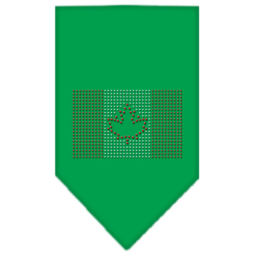 Canadian Flag Rhinestone Bandana Emerald Green Large